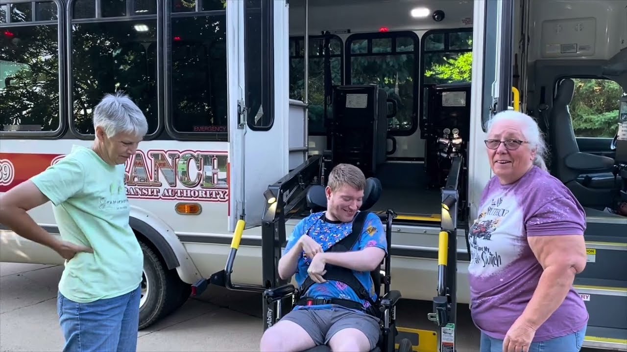 Bata Bus driver Kay picking Sam up at home & dropping him off at IFS 7.23.25 @Paul Monks Jr