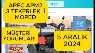 Apec Apm2 Üç Tekerlekli Elektrikli Moped,A101 Bu Perşembe,5 Aralık 2024.