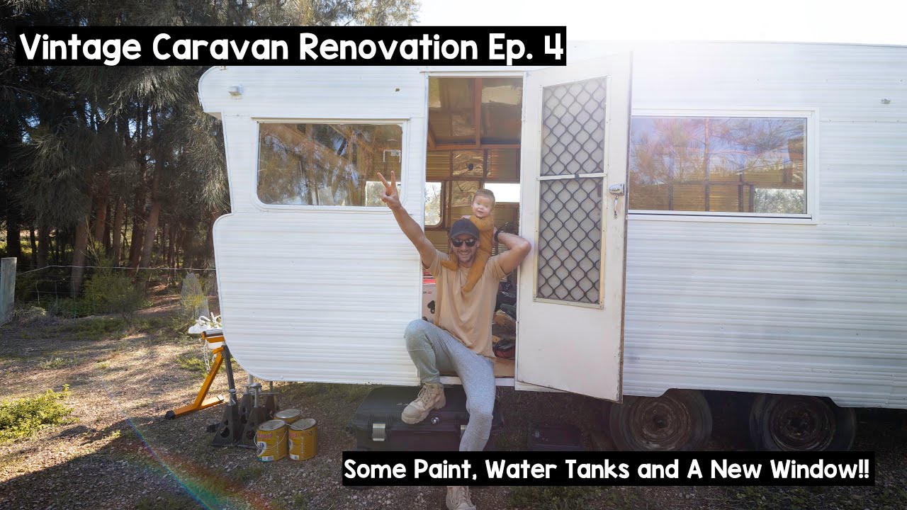 Vintage Caravan Renovation // Paint, Water Tanks and A New Window!!