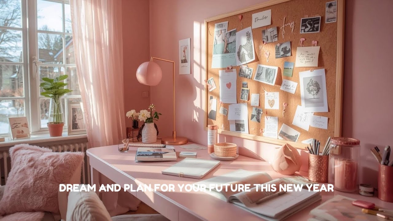 Pink Vision Board Winter Ambience 🌸 Dream Life and Soft Focus