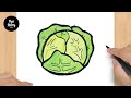 #725 How to Draw a Cabbage - Easy Drawing Tutorial
