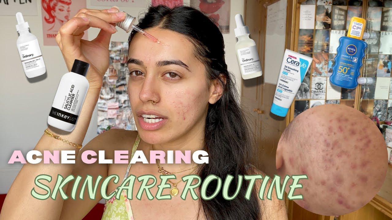 My ACNE CLEARING skincare routine | How I got rid my acne, 5 year ...