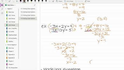 11.4 Solving Linear Systems by Multiplying First