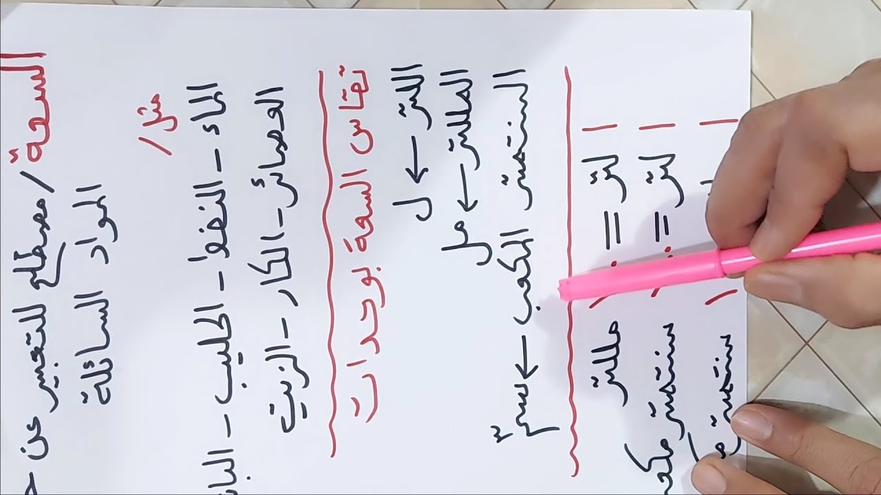 الفصل العاشر /الدرس الثالث /الجزء الاول وحدات السعة /للصف الرابع الأبتدائي