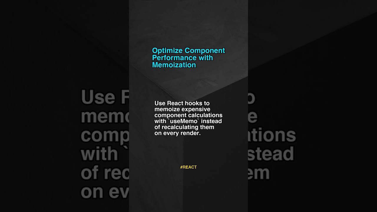 Optimize Component Performance