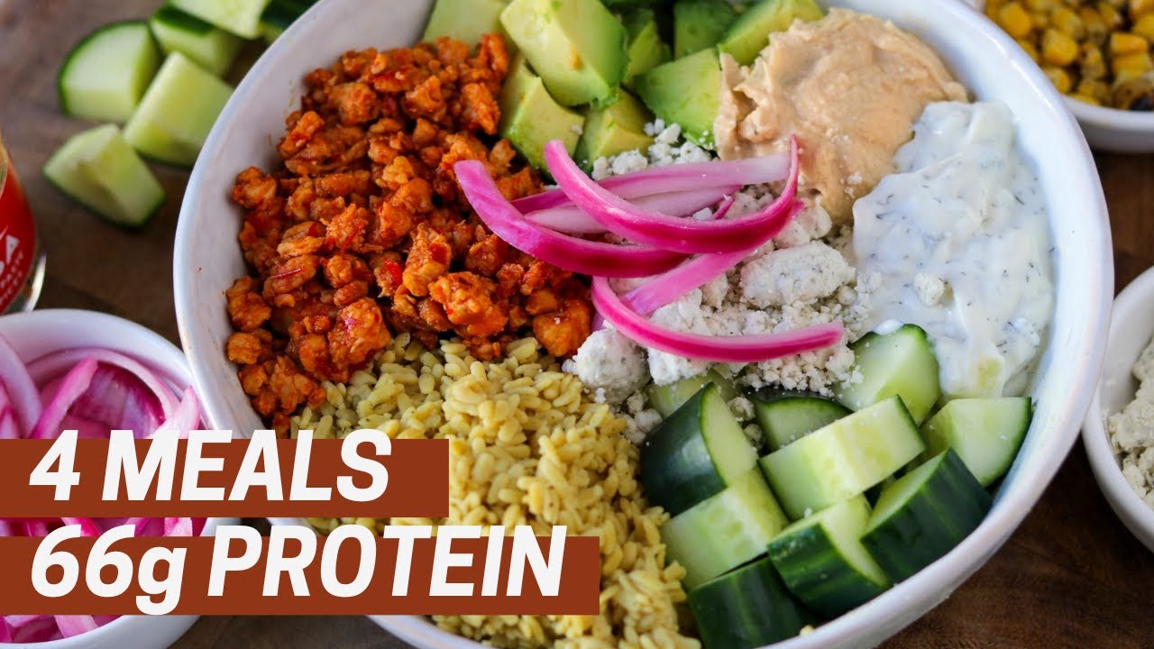 Mediterranean Ground Chicken Meal Prep Bowls - YouTube