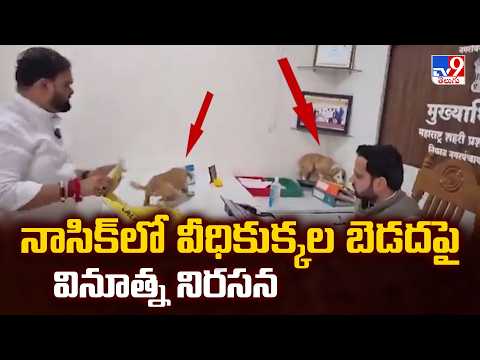 Nashik’s Unusual Protest Against Stray Dogs : నాసిక్‌లో వీధికుక్కల బెడదపై వినూత్న నిరసన - TV9 - TV9