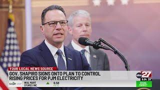 Shapiro signs onto plan to control rising prices for PJM electricity
