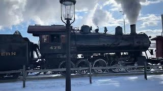Steam In The Snow at Strasburg Railroad N&W #475 Ride to Paradise