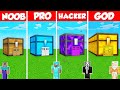 CHEST BLOCK BASE HOUSE BUILD CHALLENGE - Minecraft Battle: NOOB vs PRO vs HACKER vs GOD / Animation