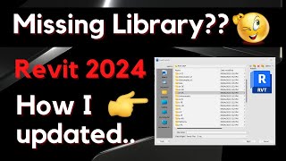 مكتبة محتوى الريفيت  2024 المفقودة | كيفية تحديث مكتبة الريفيت  2024 | 2024 install Revit library