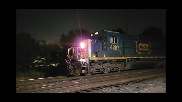 Local CSX Rebuild SD40-3 Meets a GE ES44DC Leader on a Container Train! #railfanning