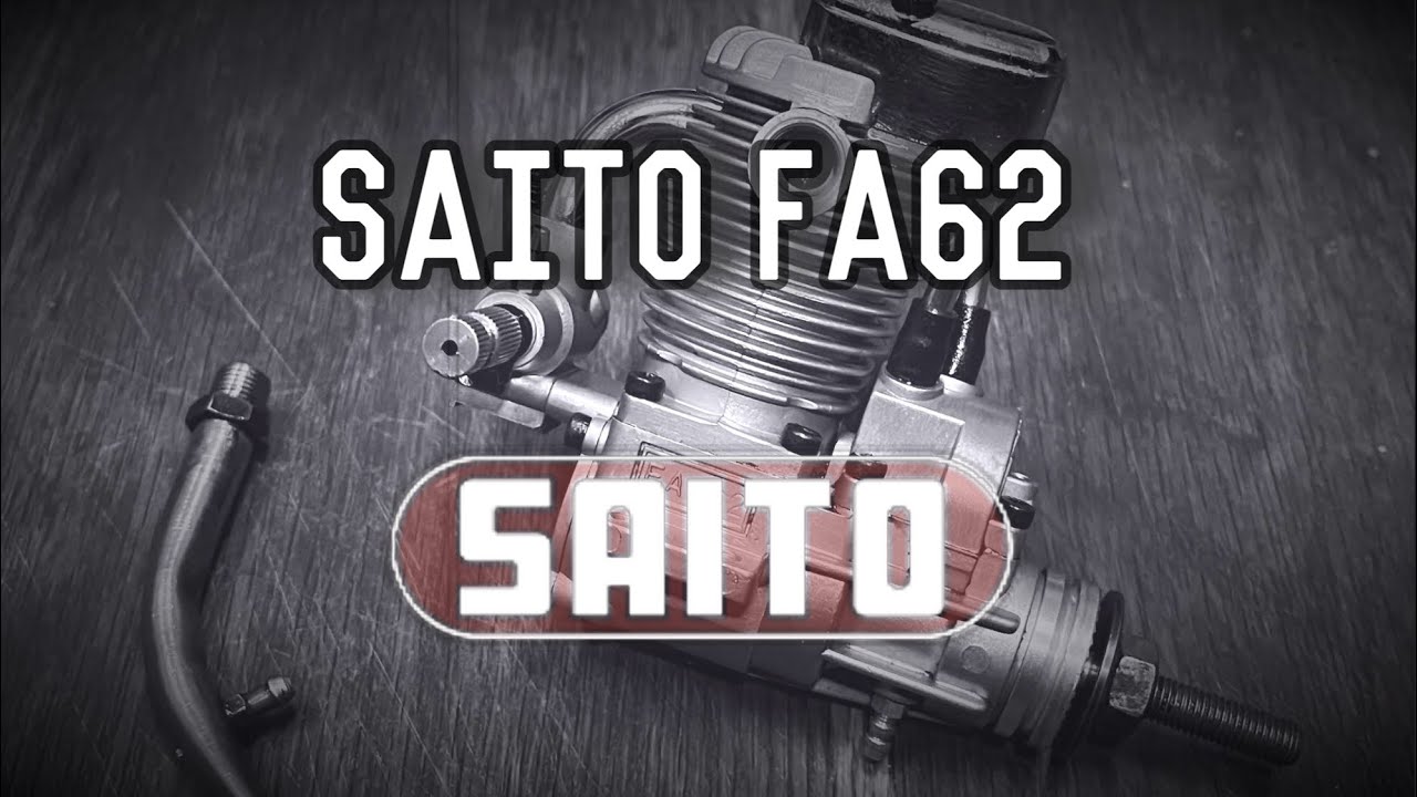 Saito FA 62. Test Runs After Crash Rebuilt. 