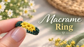 Craft a Beautiful Flower Macrame Ring with Simple Macrame 🌼