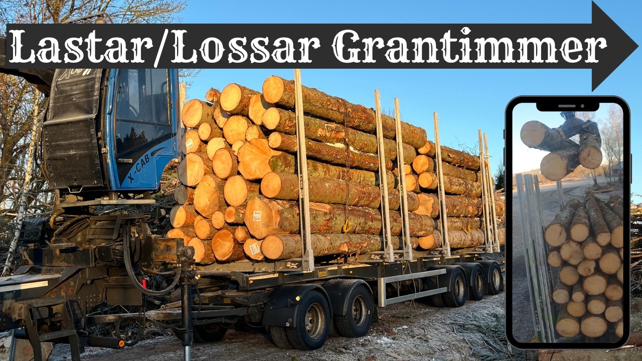 Lastar/Lossar grantimmer med timmerbil