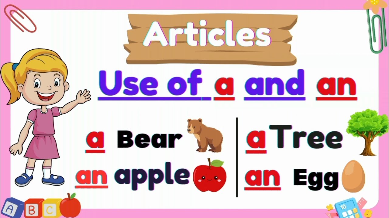Articles A and An for Kids |Grammar Grade 1 | Use of a and an for ...