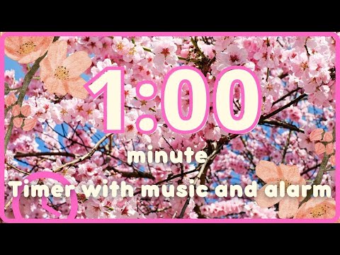 1 min Spring / Cherry Blossom Countdown Timer with Music and Alarm