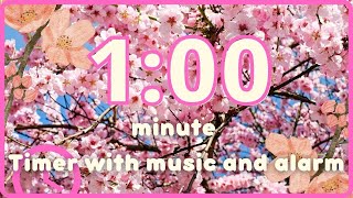 1 min Spring / Cherry Blossom Countdown Timer with Music and Alarm screenshot 2