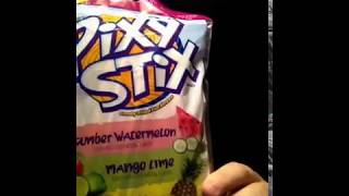 Taste testing the NEW Pixy Stix flavors - Cucumber Watermelon, Mango Lime, & Pineapple