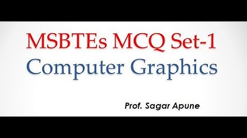 Computer Graphics MCQ Set-1