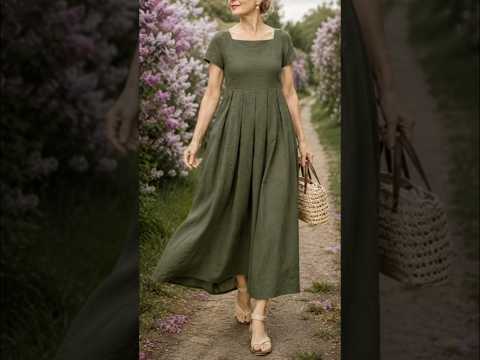중년 여성들이 반한 우아한 <strong>린넨</strong> 원피스 #중년패션 #중년패션코디 #fashion #мода #시니어 #outfit