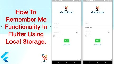 how to Remember Me Functionality In Flutter Using Local Storage