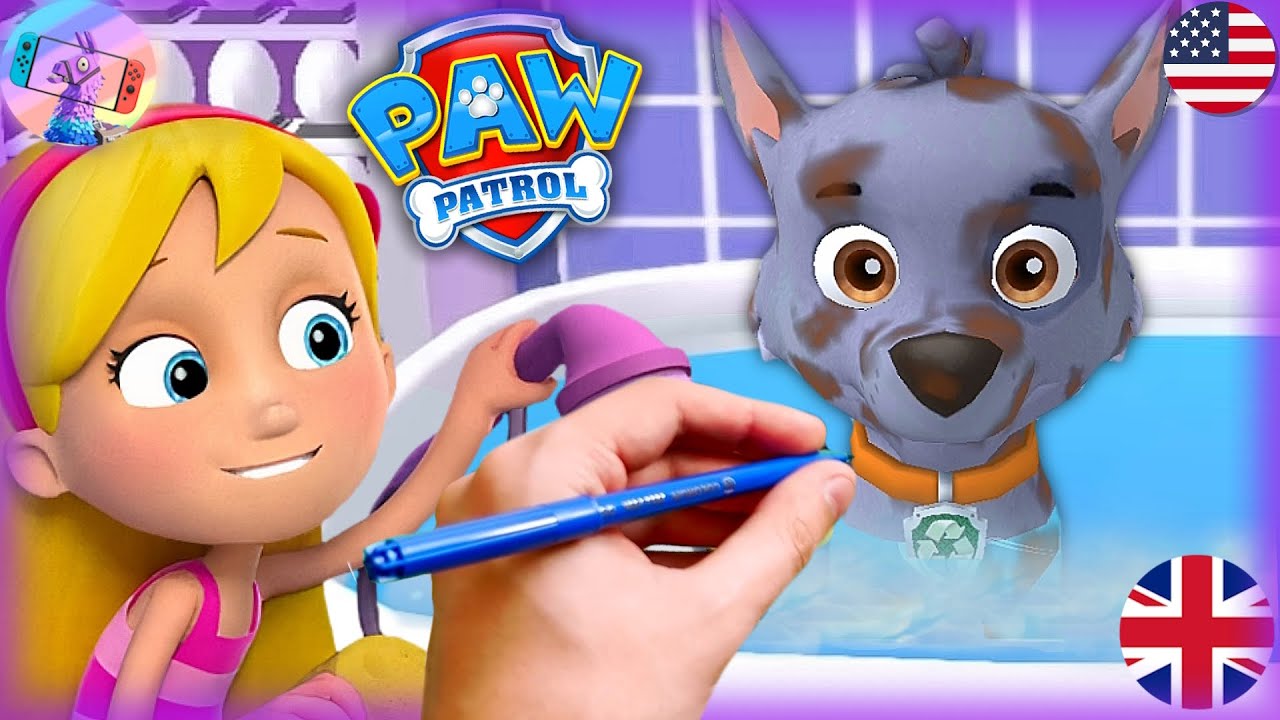 PAW Patrol - A Day in Adventure Bay - Zuma & Rubble & Rocky - Nick. Jr HD  @PawPawGo 