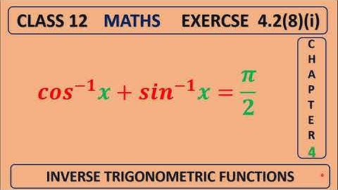 EXERCISE 4.2(8)(i) - CLASS 12 - MATHS  - CHAPTER 4 - INVERSE TRIGONOMETRIC FUNCTIONS - Suresh Maths