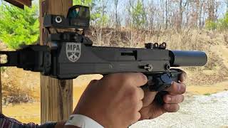Masterpiece Arms(MPA) Defender 9mm pistol w/brace super slow motion ﹟1