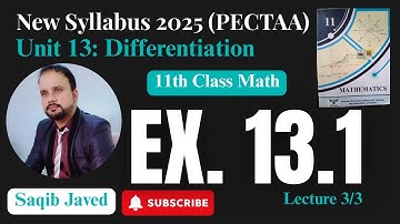 Exercise 13.1 | Lecture 3/3 | Equation of Tangent Line | 11th Class Math New Syllabus 2025 | Ch: 13
