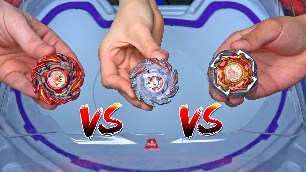 LEON FANG vs PHOENIX FLAIR vs FOX BRUSH Beyblade X Battle