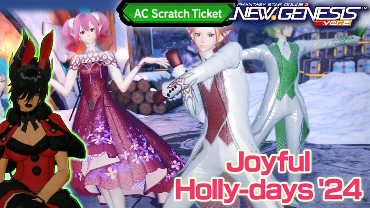 PSO2 NGS || Joyful Holly-days 24 - Christmas Themed AC Scratch Showcase ...