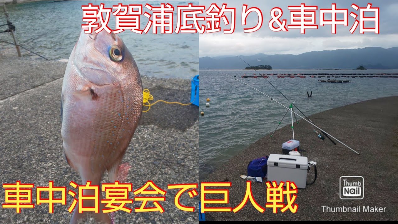 【福井県で車中泊＆釣り⑫】浦底で釣り、車中泊で巨人戦観戦