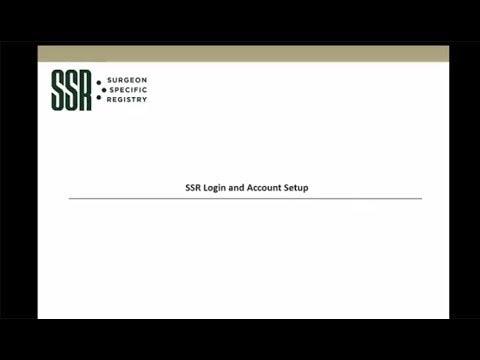 SSR Account Access and Setup