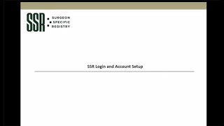 SSR Account Access and Setup