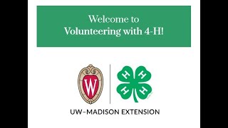 Welcome to  Volunteering with 4 H!