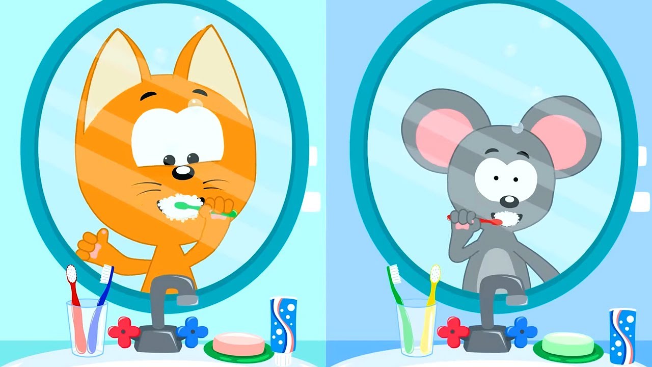 Зубки чисти 🦷 Мультики про гигиену для малышей – Сборник – Котэ ТВ – Песенки для малышей