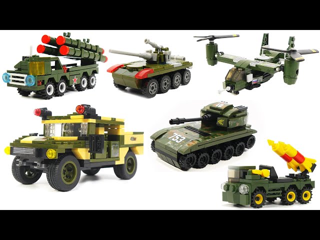 How to Build Lego Military Jeep, Helicopters, Tanks, and Rocket Launcher! 