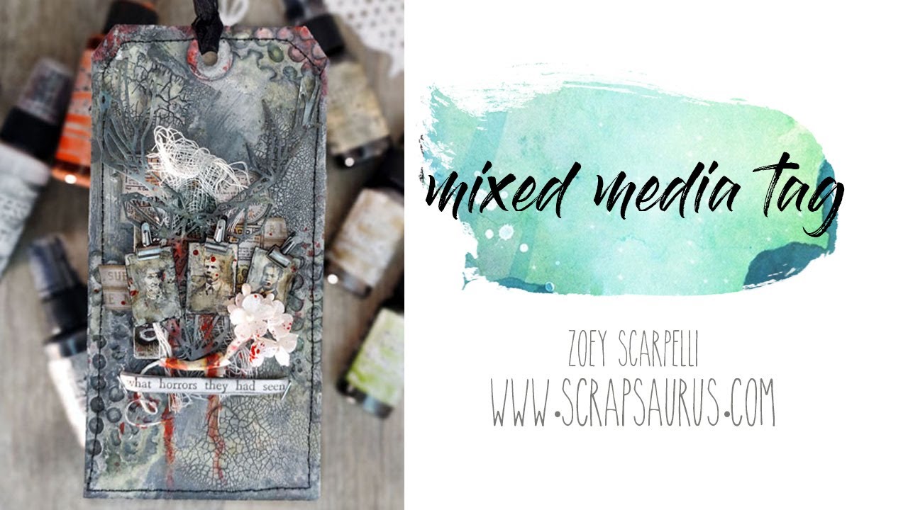 Mixed Media Halloween Tag