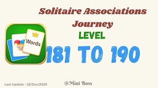 Solitaire Associations Journey Level 181–190 | Word Solitaire Puzzle Answers |  🧠✨