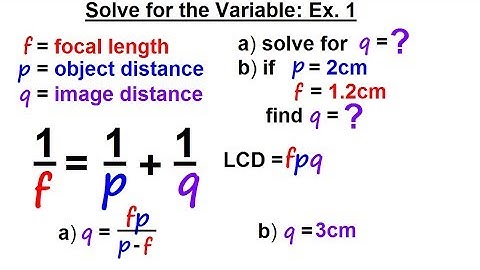 Algebra - Ch. 14: Solving Equations with Rational Expressions (17 of 21) Solve for Variable: Ex. 1