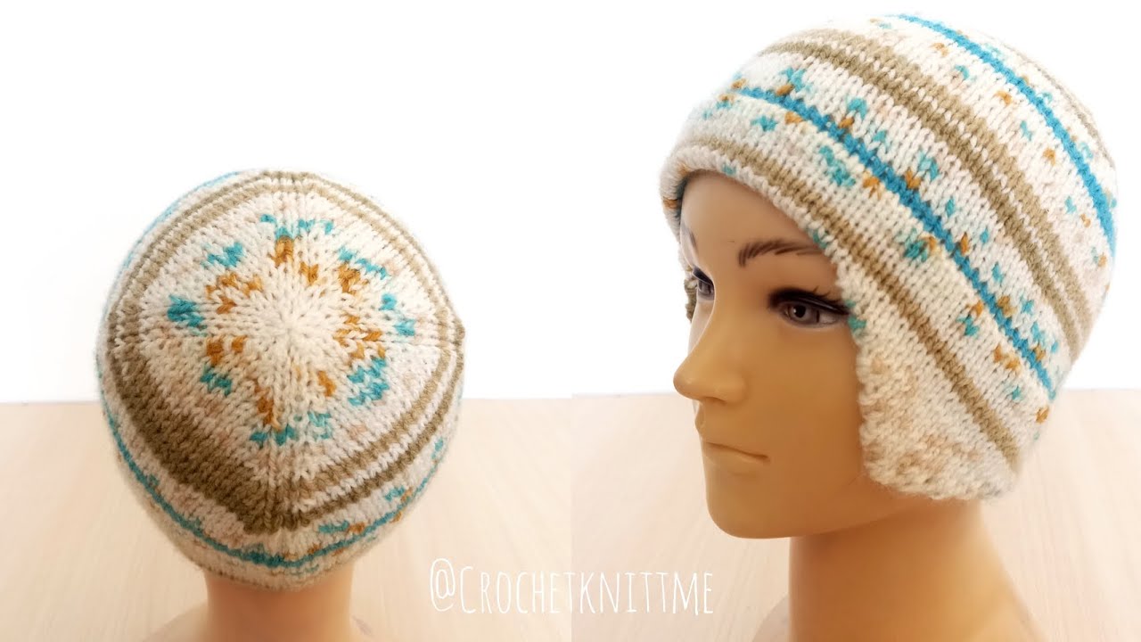 آموزش بافت کلاه بافتنی / کم کردن و کور کردن کلاه بافتنی / کلاه بغل گوشدار