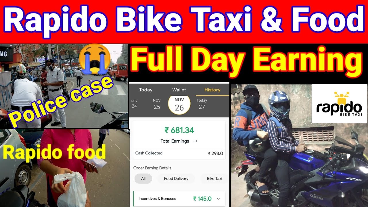 Rapido Bike Taxi Earning Earning of Rapido Full day earning YouTube