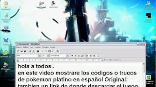 Codigos de action replay Y Juego de Pokemon Platino Oficial Español - WinDsPro (No$gba) FUNCIONAN