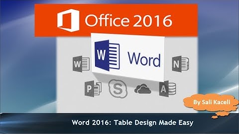 Word 2016 Tutorial: Using Tables in a Document
