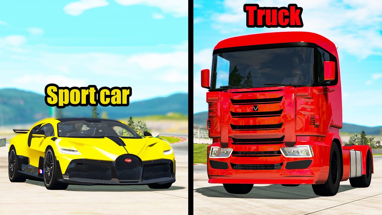 Sport Car vs Truck - Who is better? - Beamng drive