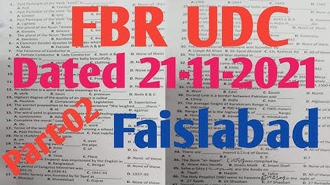 UDC FBR test Faislabad Dated 21-11-2021 part-02