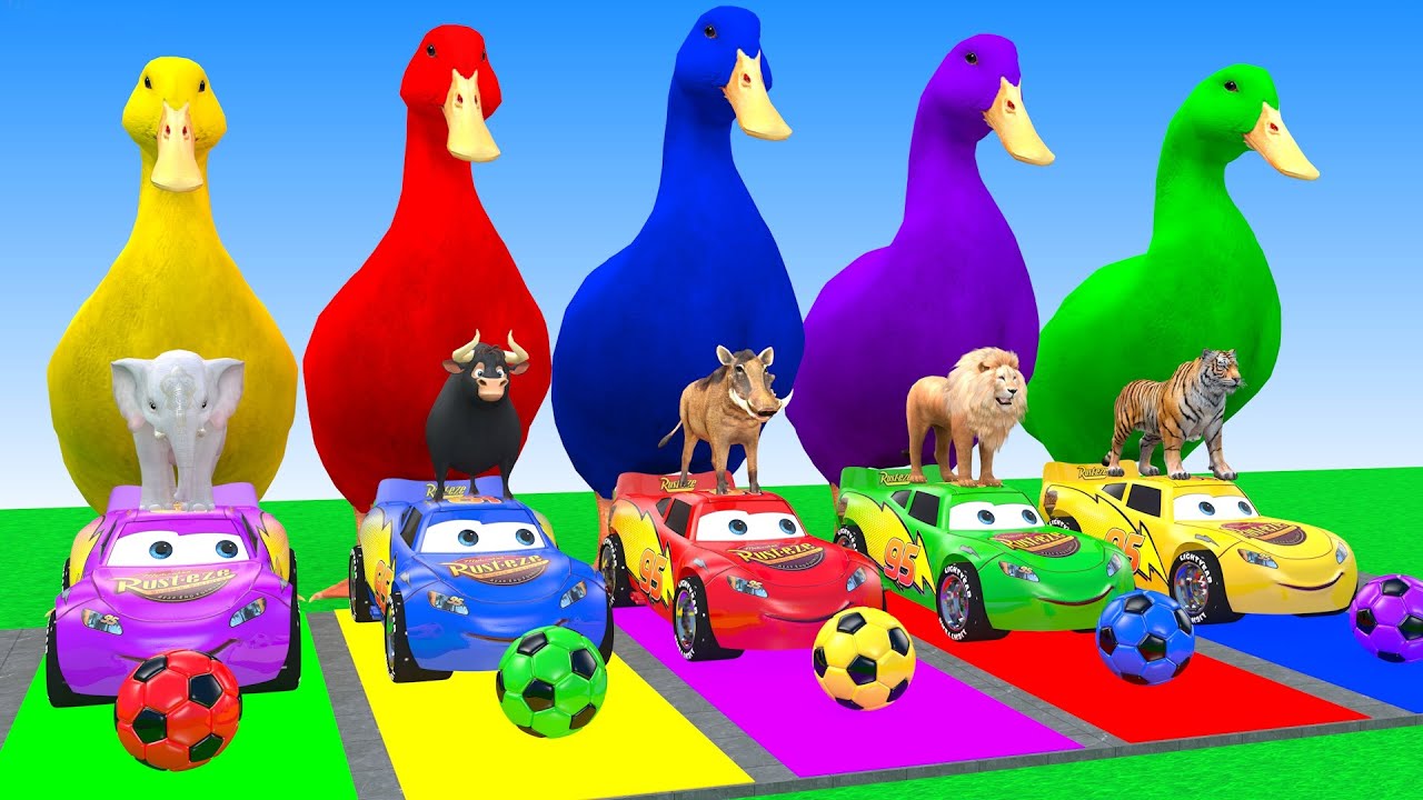 Long Slide Game With Elephant Gorilla Buffalo Hippopotamus Tiger 3d Animal Game Funny 3d Animals