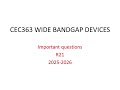 CEC363 Wide Bandgap Devices #annauniversity #importantquestions #21