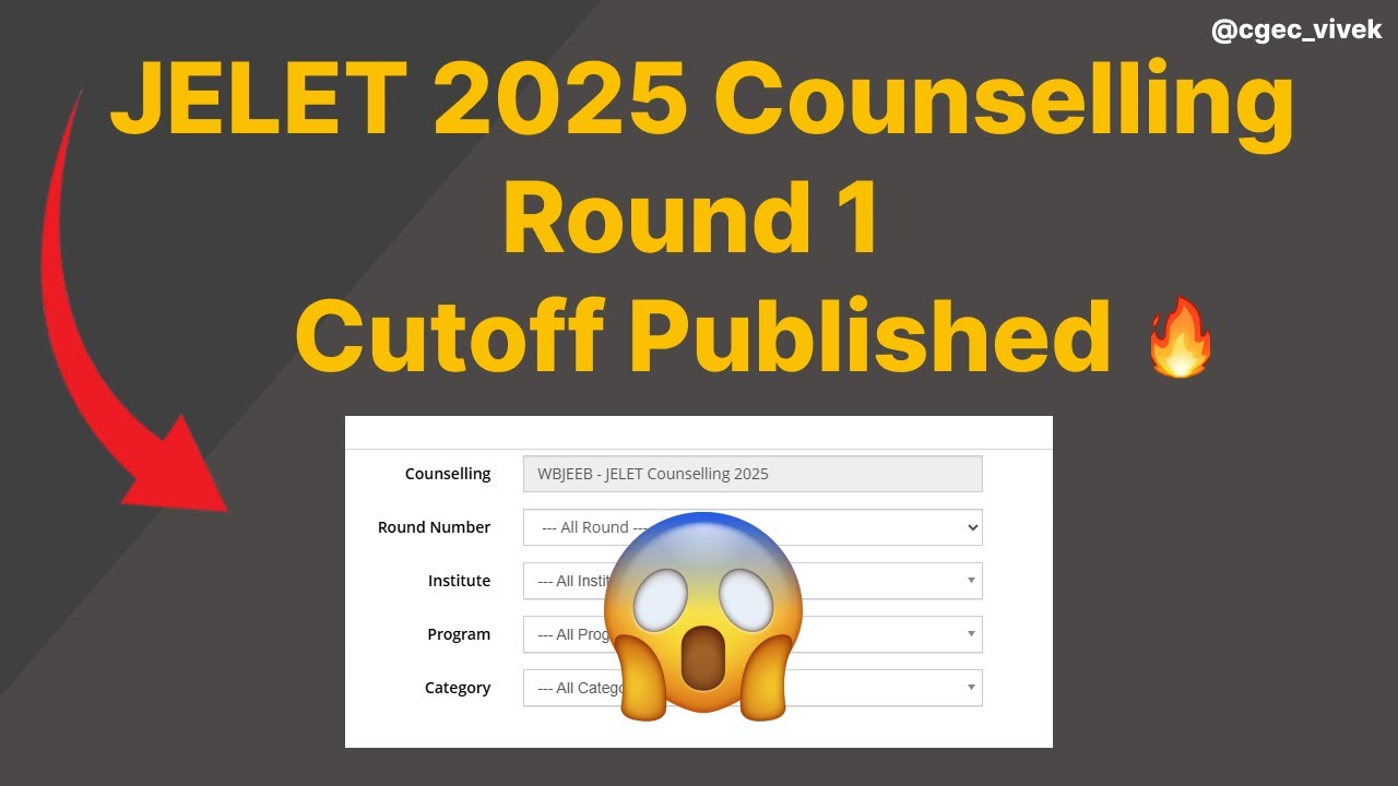 West Bengal Jelet Counselling | Round 1 Cutoff Published 🔥
